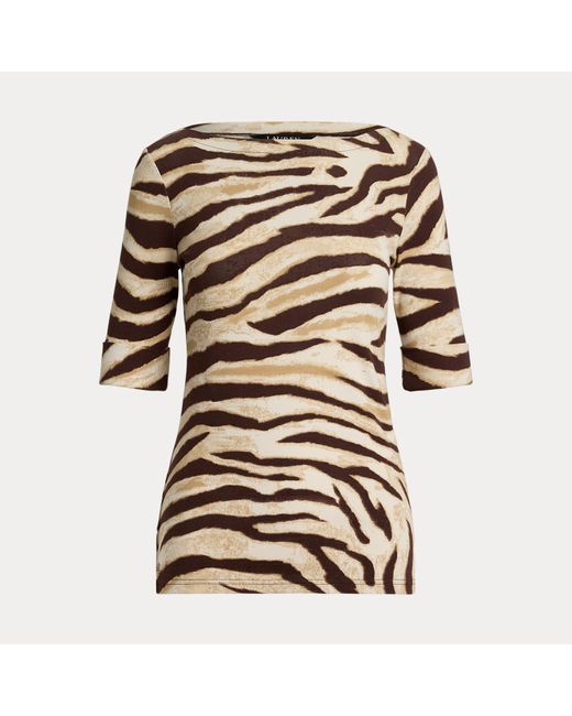 Camiseta Elástica Con Estampado De Cebra Ralph Lauren de color Brown