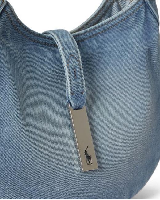 Polo Ralph Lauren Blue Polo Id Denim Small Shoulder Bag