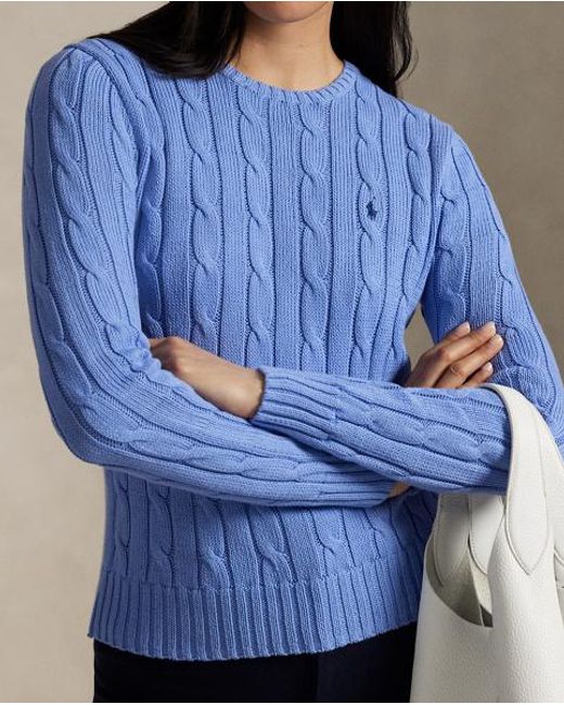 Polo Ralph Lauren Blue Cable-knit Cotton Sweater