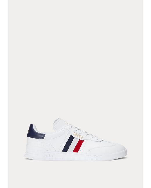 Polo Ralph Lauren Heritage Aera Suede & Leather Trainer in White for ...
