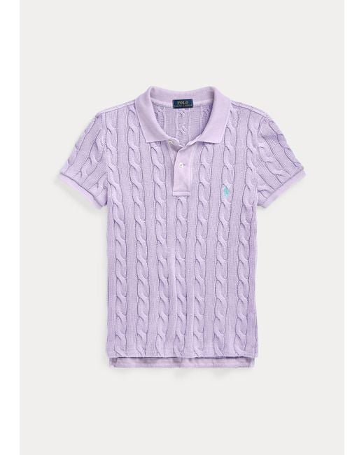Polo Ralph Lauren Purple Cable-knit Polo Shirt