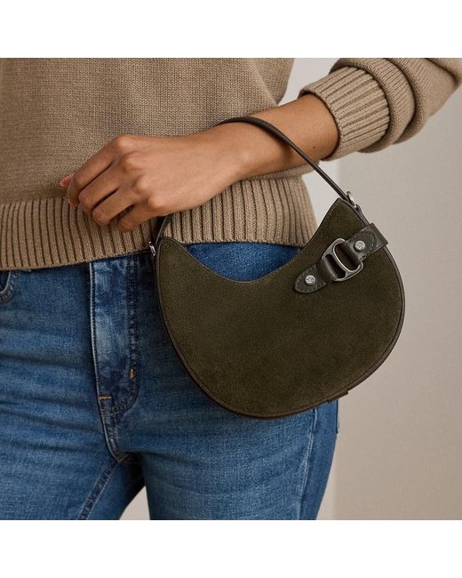 Ralph Lauren Tasha Kleine Suède Crossbodytas in het Black