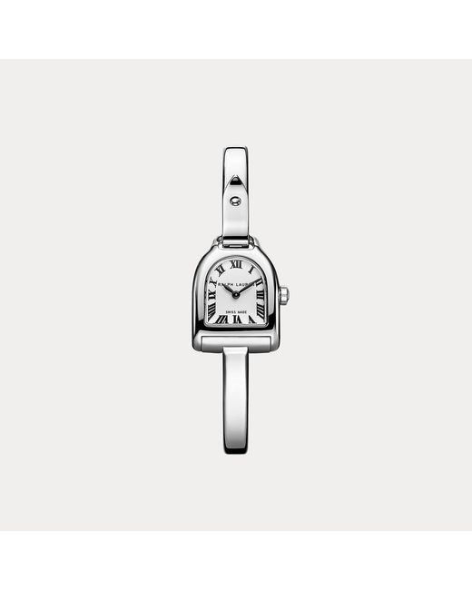 Ralph Lauren White Mini Steel Watch With Bangle Bracelet