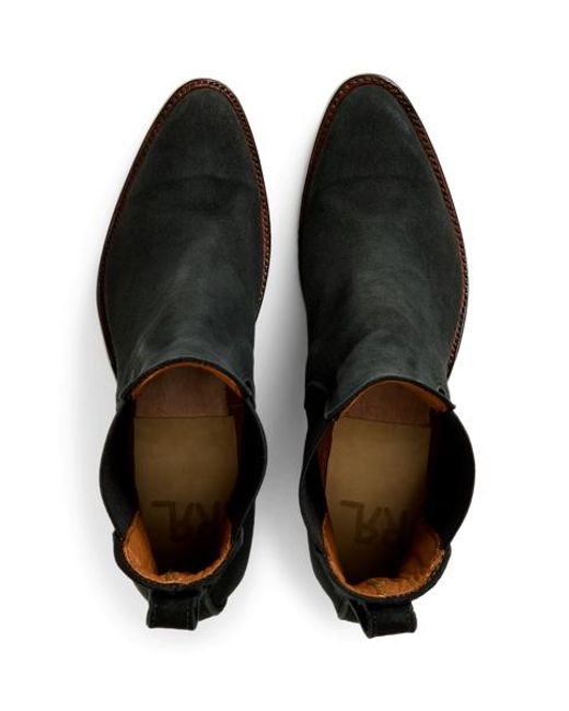 RRL Black Chelsea Plainview Suede Boot