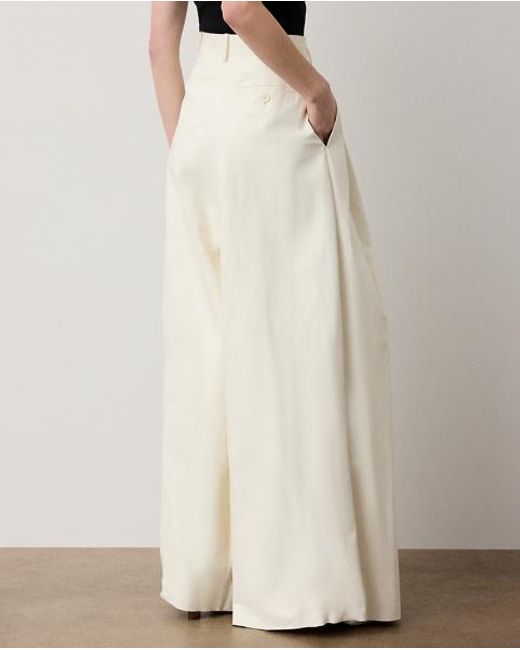 Ralph Lauren Black Vannesa Lambskin Wide-Leg Trouser