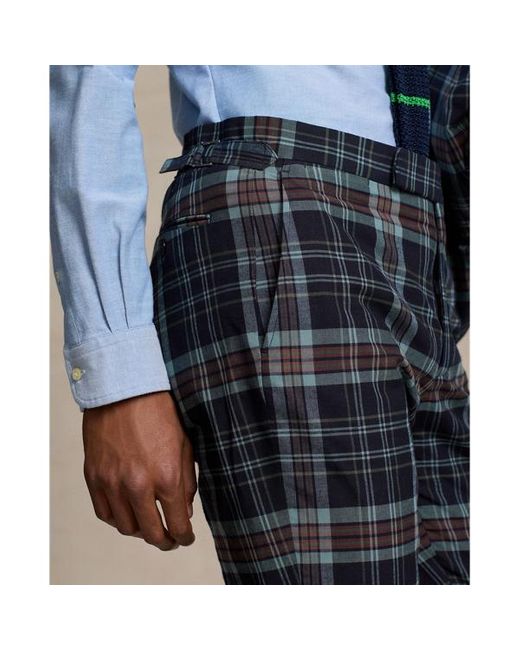 Polo Ralph Lauren Blue Patchwork Plaid Suit Trousers for men