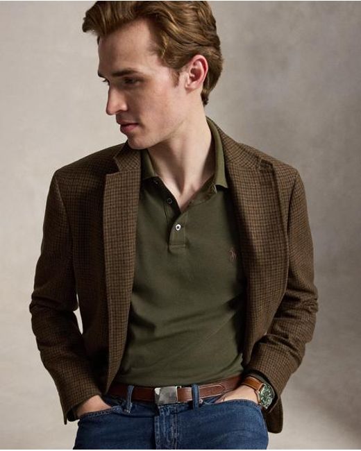 Polo Ralph Lauren Green Custom Slim Fit Stretch Mesh Polo Shirt for men