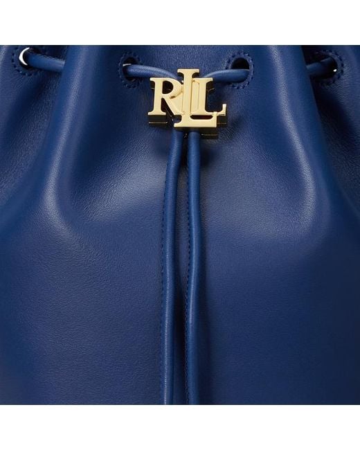 Lauren by Ralph Lauren Blue Leather Medium Andie Drawstring Bag