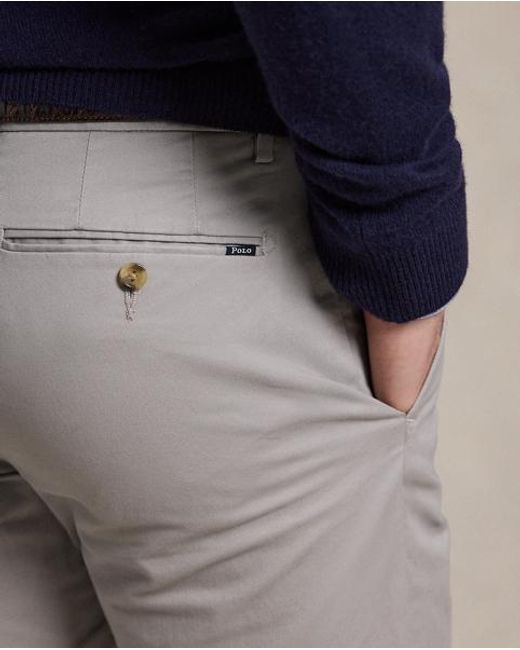 Polo Ralph Lauren Gray Greenwich Stretch Slim Fit Chino Trouser for men