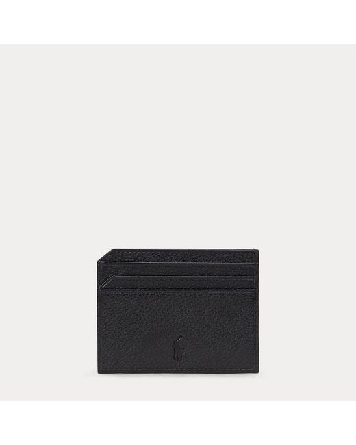Polo Ralph Lauren Black Pebbled Leather Card Case for men