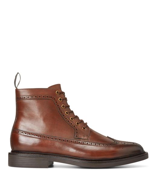 Ralph Lauren Brown Asher Leather Wingtip Boot for men