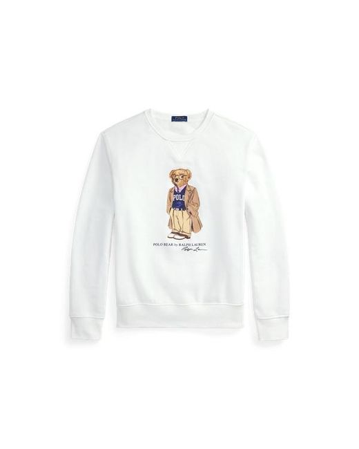 Polo Ralph Lauren White Polo Bear Fleece Pullover for men