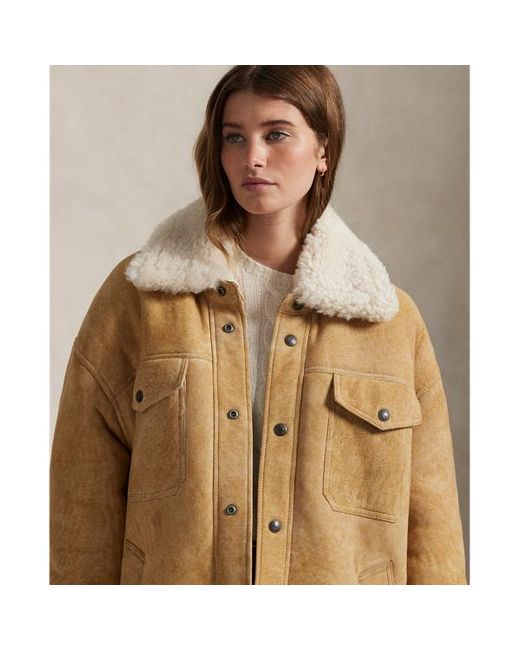 Polo Ralph Lauren Natural Shearling Utility Jacket