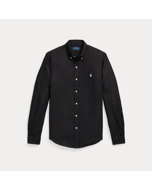 Polo Ralph Lauren Black Slim Fit Linen Shirt for men