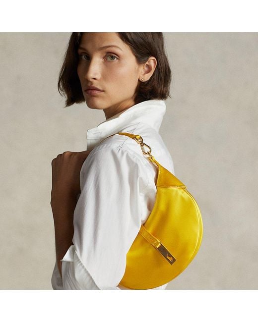 Ralph Lauren Yellow Polo Id Satin Mini Shoulder Bag