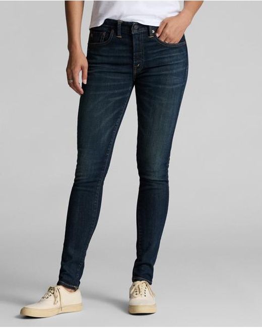 RRL Blue Stretch Skinny Jeans