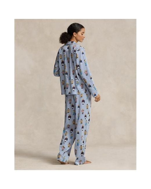 Polo Ralph Lauren Blue Polo Bear Long-sleeve Pyjama Set