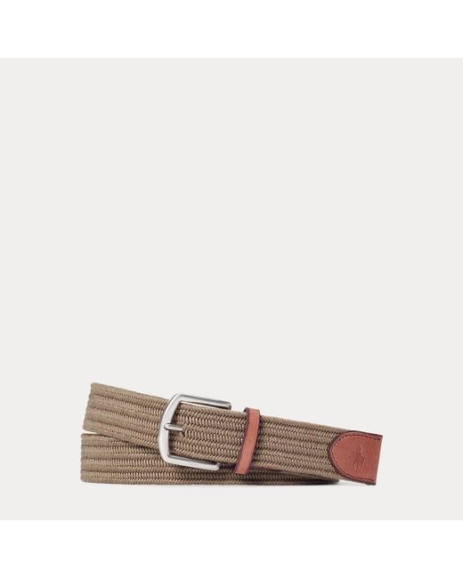 Polo Ralph Lauren Brown Leather-trim Braided Belt for men