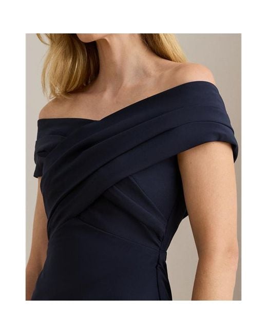 Ralph Lauren Blue Ralph Lauren Crepe Off-The-Shoulder Gown
