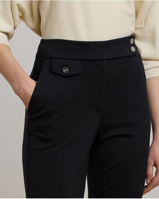Ralph Lauren Black Ponte Ankle Trouser