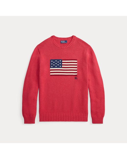 Polo Ralph Lauren Red The Iconic Flag Jumper for men