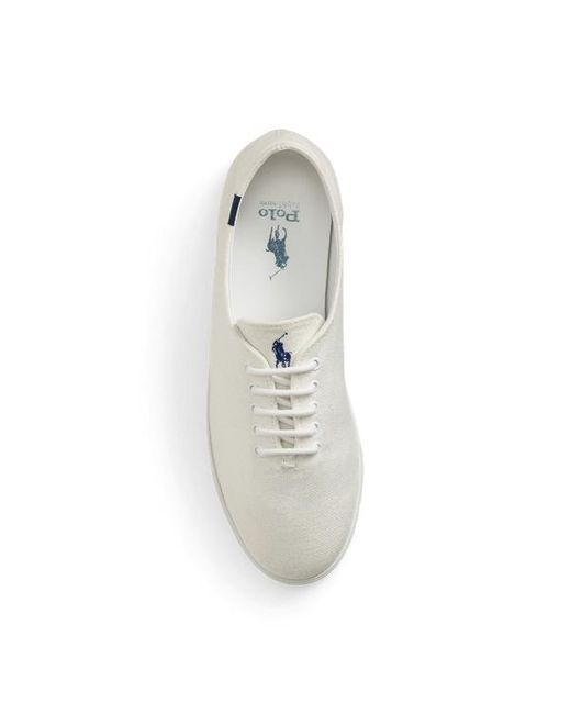 Sneaker in tela di cotone di Polo Ralph Lauren in White
