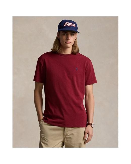 Camiseta de punto pesado Classic Fit Polo Ralph Lauren de hombre de color Red