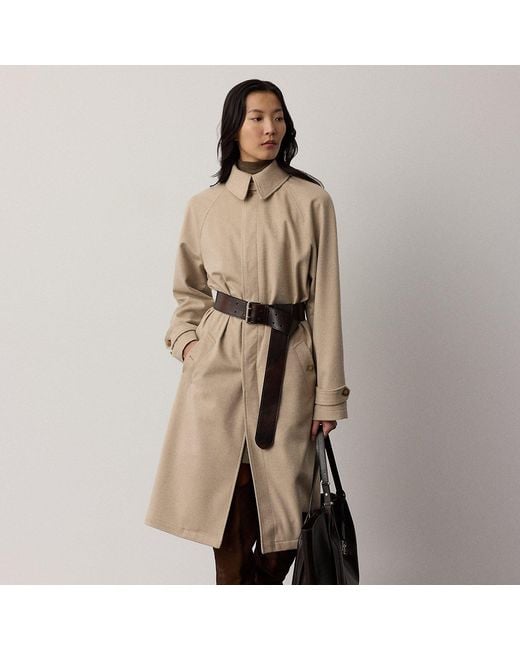 Ralph Lauren Natural Donagen Cashmere Balmacaan Coat