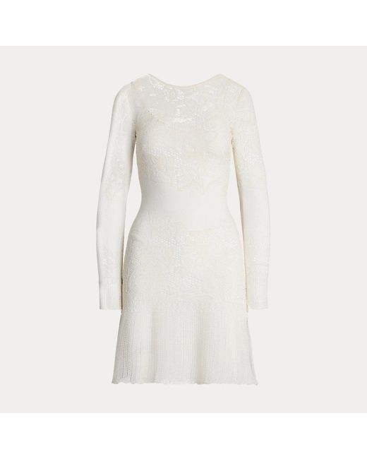 Robe-Pull En Soie Et Dentelle Ralph Lauren en coloris Natural