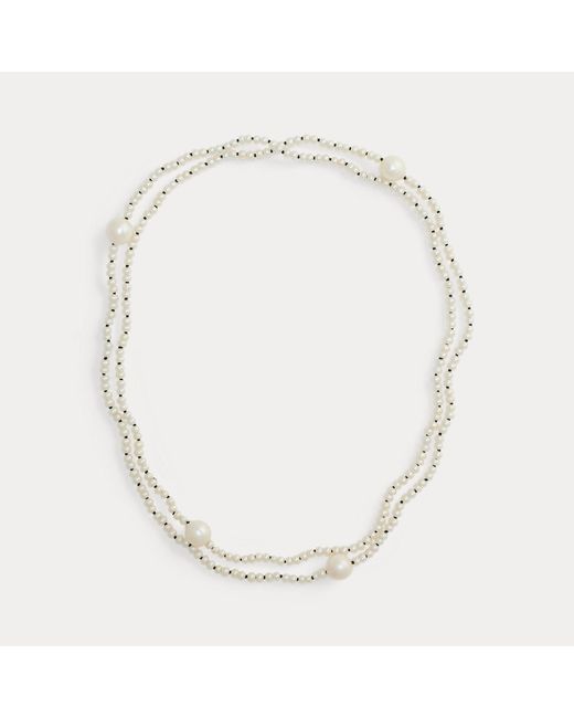 Ralph Lauren Metallic Pearl Double-Strand Necklace