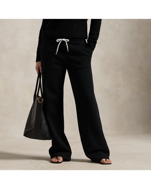 Polo Ralph Lauren Black Drawstring Wide-Leg Tracksuit Bottoms