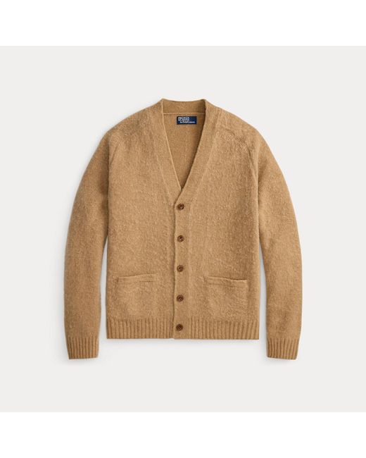 Polo Ralph Lauren Natural Suede-Patch Wool-Cashmere Cardigan for men
