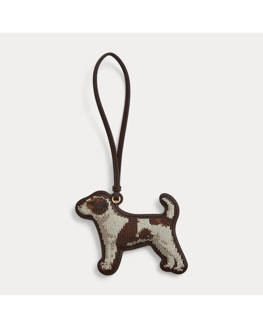 Ralph Lauren Brown Embroidered Jack Russell Terrier Charm