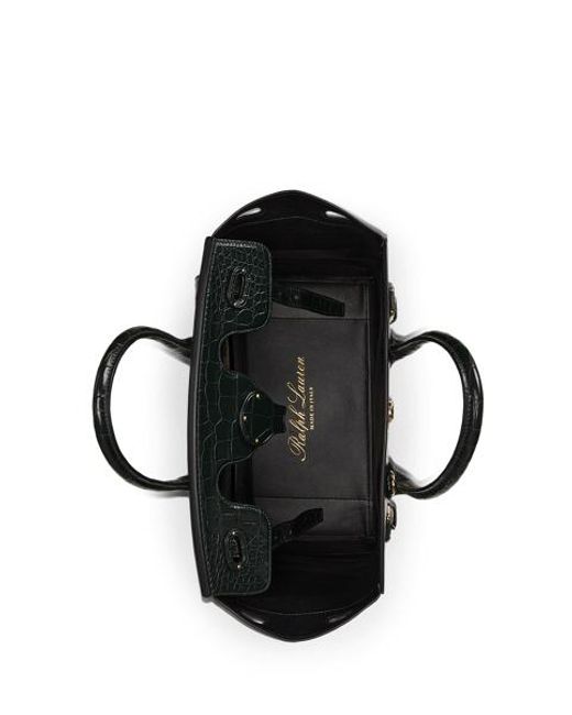 Ralph Lauren Black Soft Ricky 33 Caiman Bag