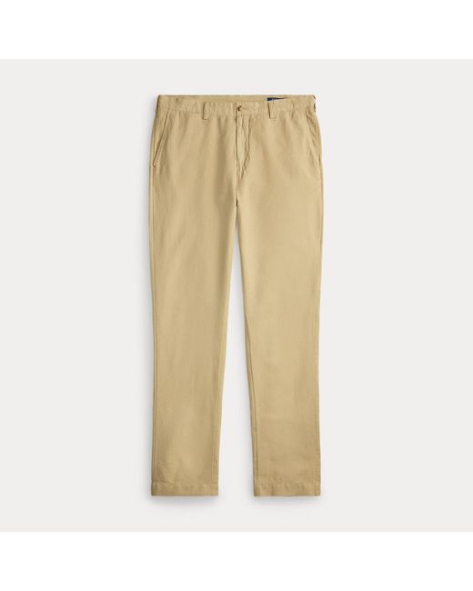 Ralph Lauren Natural Bedford Classic Fit Linen-Cotton Trouser for men