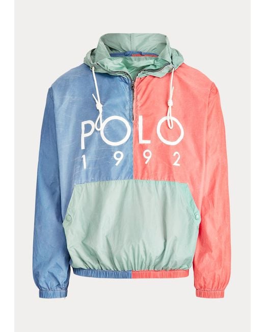 Ralph Lauren Blue Polo 1992 Hooded Windbreaker for men