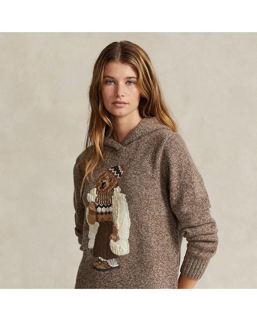 Polo Ralph Lauren Brown Knitted Polo Bear Hoodie