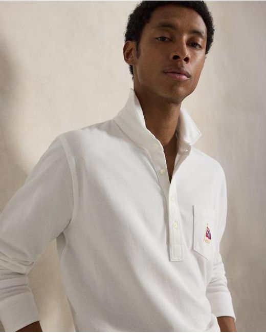 Polo Ralph Lauren White Classic Fit Embroidered Mesh Polo Shirt for men