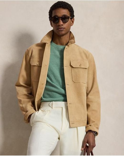 Polo Ralph Lauren Natural The Ashdale Suede Shacket for men
