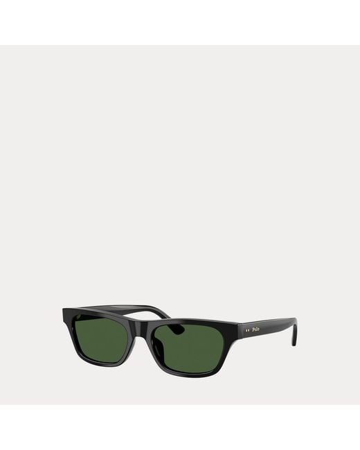 Polo Ralph Lauren Black Polo Rectangle Sunglasses