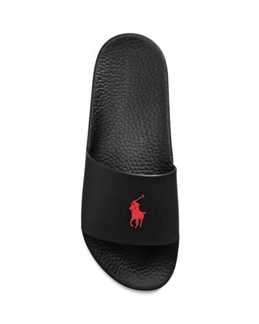 Polo Ralph Lauren Black Signature Pony Slide for men