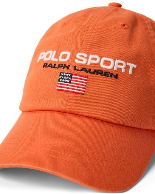 Polo Ralph Lauren Orange Polo Sport Twill Ball Cap for men