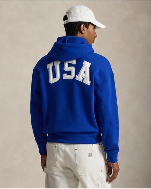 Polo Ralph Lauren Blue Flag Fleece Hoodie for men