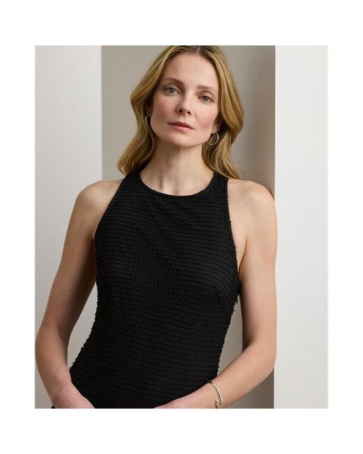 Ralph Lauren Black Ralph Lauren Beaded Netting Sleeveless Cocktail Dress