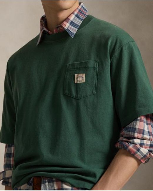 Polo Ralph Lauren Green Relaxed Fit Heavyweight Jersey T-Shirt for men