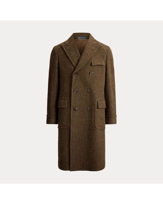 Polo Ralph Lauren Brown The Herringbone Tweed Polo Coat for men