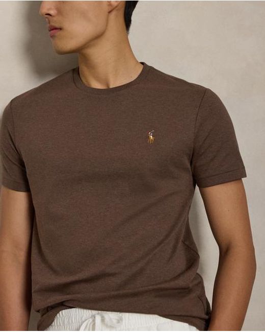 Polo Ralph Lauren Brown Custom Slim Fit Soft Cotton T-Shirt for men