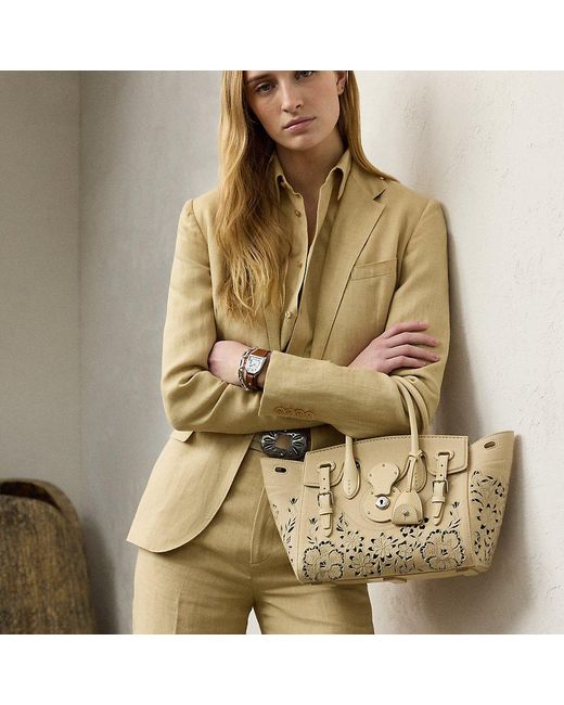 Sac Soft Ricky 27 Brodé En Denim Ralph Lauren en coloris Natural
