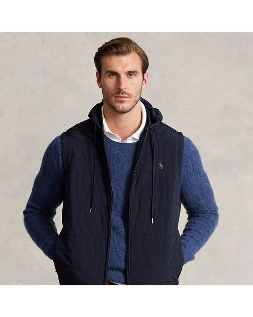 Polo Ralph Lauren Ralph Lauren Hybrid Hooded Vest in Blue for Men Lyst