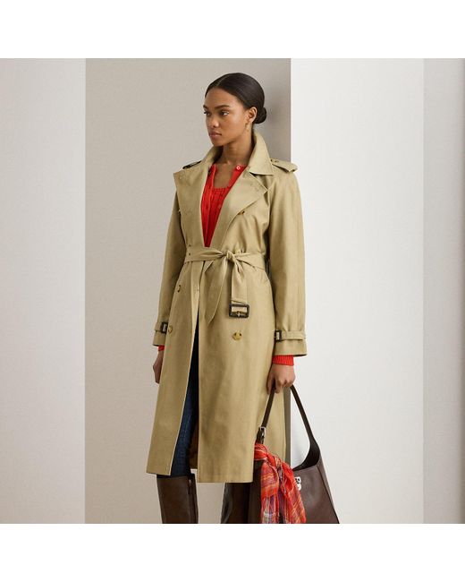 Ralph Lauren Natural Double-Breasted Belted Trench Coat